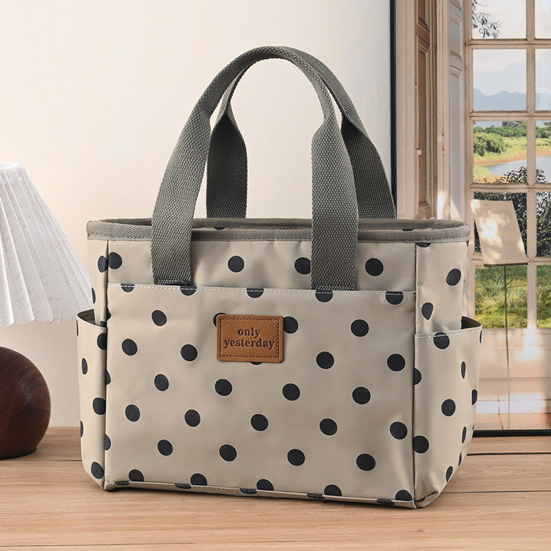 日本进口加厚防水饭盒手提袋便当包大号带饭餐包保温袋大容量饭盒