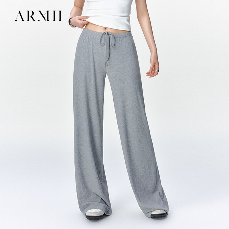 ARMII时尚垂感休闲基础百搭拖地裤女春夏直筒遮肉显瘦休闲裤
