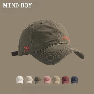 MIND 穿搭字母刺绣软顶棒球帽 BOY街头潮流小众鸭舌帽子女覆古男士