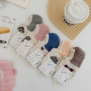 百搭ins 隐形船袜点子纱卡通甜美短袜韩版 2026春夏新款 袜子女薄款