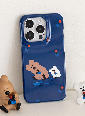 CASETi韩国Dinotaeng联名新款柿子熊14Pro适用iPhone15ProMax苹果12Pro网红可爱萌壳14防摔保护苹果13手机壳