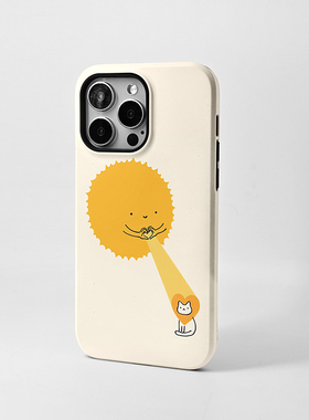 MOMO CASE温暖太阳设计保护套适用16promax手机壳趣味iphone15pro 苹果14/13/12暖白磨砂防摔