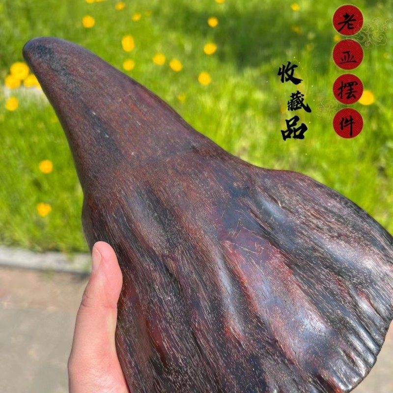 鱼子纹披毛犀角纹路清晰摆件把玩