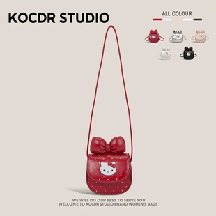 2025新款女童可爱斜挎包卡通蝴蝶结猫咪新年红包女孩压岁钱单肩包