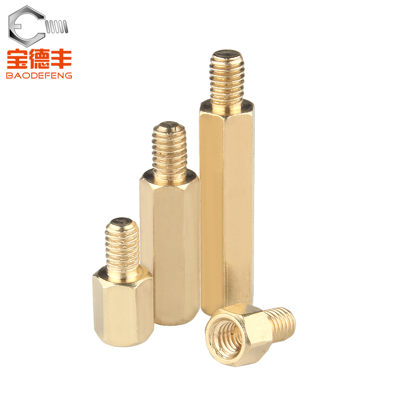 单头六角铜柱铜螺柱接线主板螺丝单通六角螺母柱机箱隔离柱螺帽M3