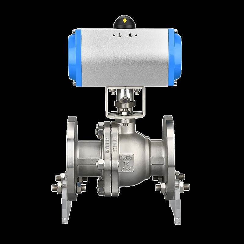 气动球阀 Q641F-16P/C不锈钢铸钢法兰切断阀耐腐蚀DN40 65 80 100