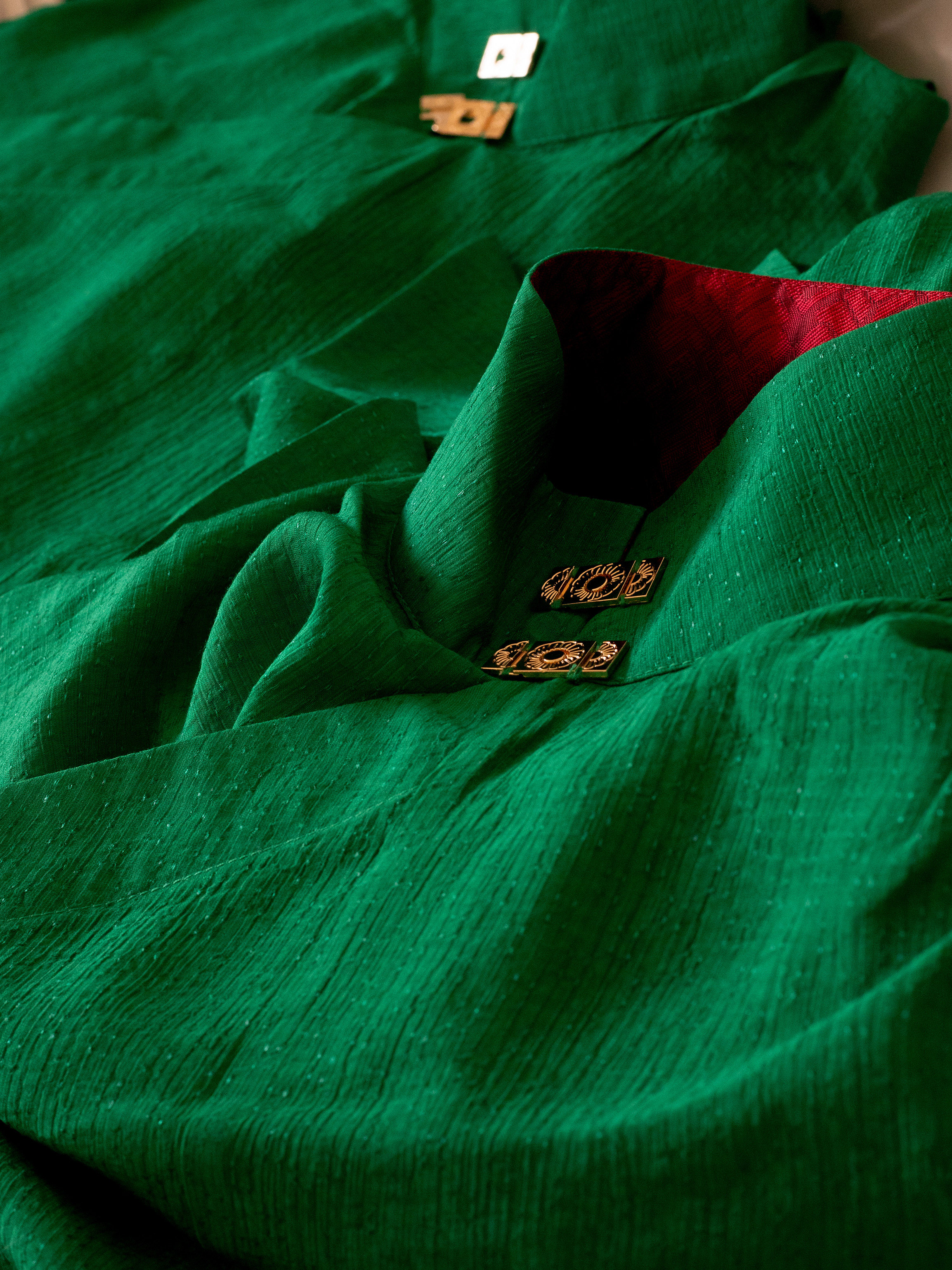 宴平汉服 【朱碧】晚明风立领斜襟大袖长衫