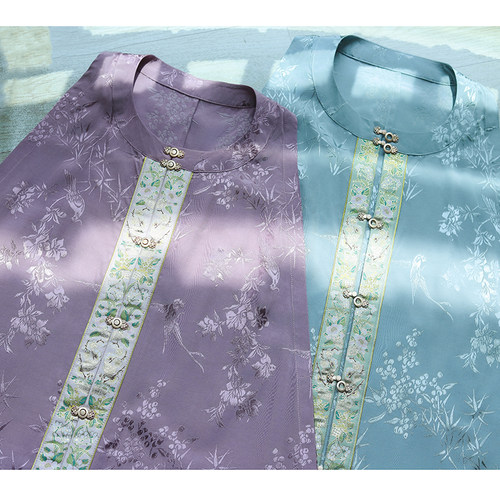 宴平汉服 【梅茶水仙】织金仿妆花眉子 汉服衣缘辅料