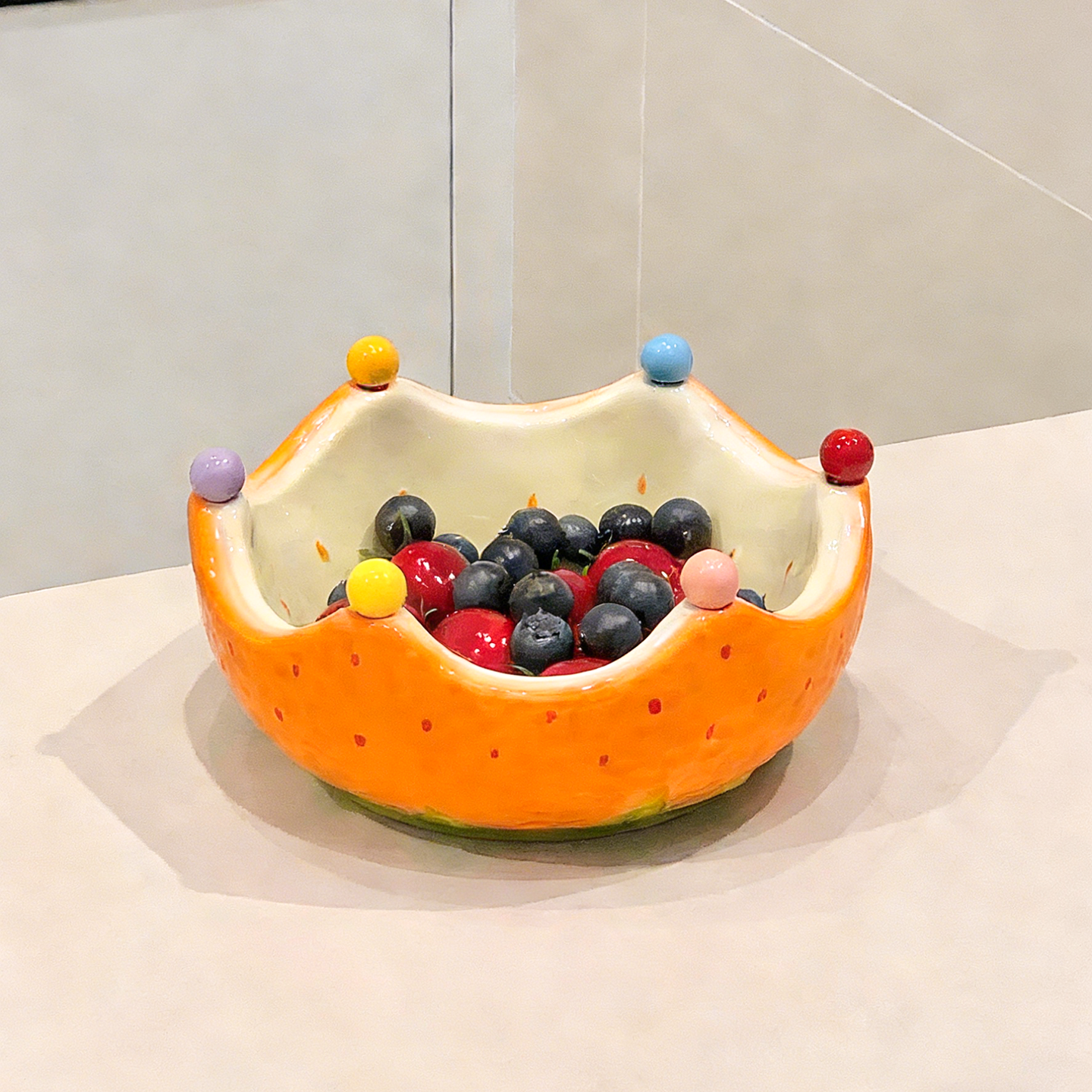 带水果叉果盘2026年新款家用客厅茶几桌面乔迁陶瓷零食盘收纳碗,餐饮具,果盆/果盘/果篮,淘宝优惠券,粉丝福利购,淘宝优惠卷