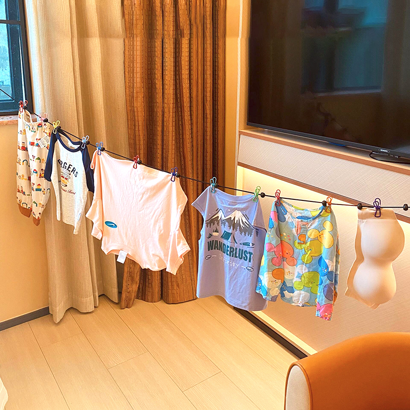 酒店晾衣绳旅行晾衣架旅游神器宾馆宿舍便携衣架户外室内挂衣绳