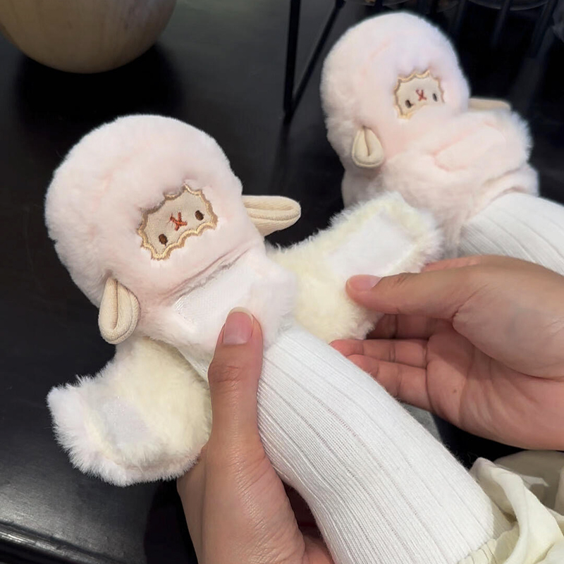 婴儿冬鞋棉拖鞋加绒加厚鞋袜0到6个小月领宝宝学步鞋不掉跟保暖冬