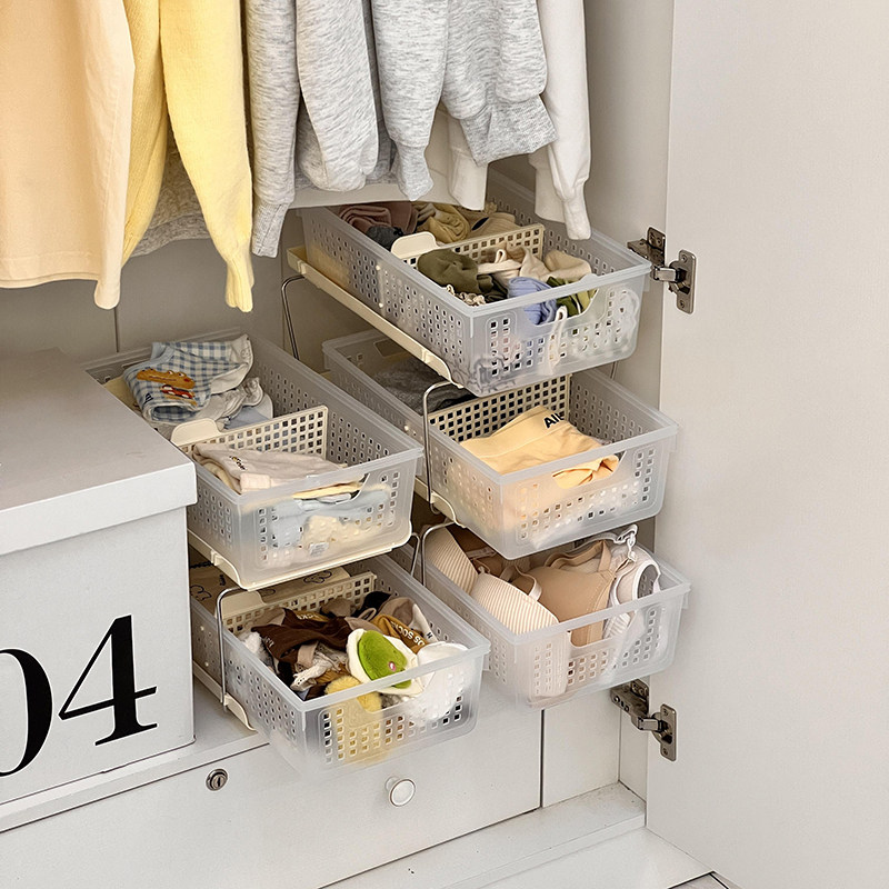 衣柜收纳筐柜内整理内衣内裤三合一卧室宿舍家用收纳可抽拉整理盒