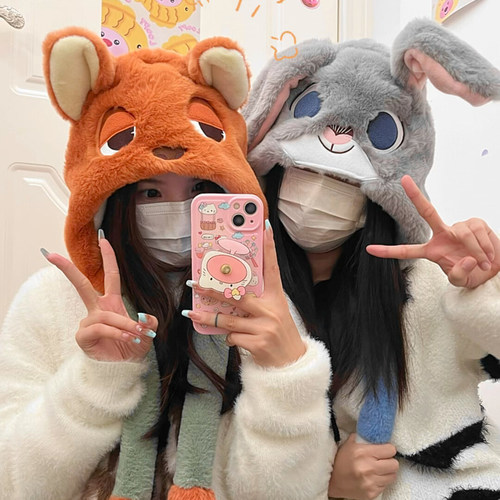 迪士尼帽子正版狐狸耳朵会动帽子