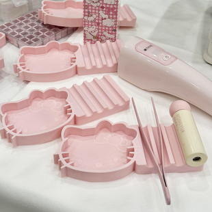 kt猫美甲笔架收纳置物架3d打印美甲工具整理桌面收纳盒化妆品笔筒