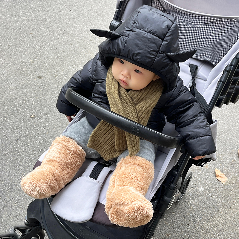 婴儿护腿袜套宝宝地板袜羊羔绒防滑隔凉学步鞋袜不勒腿加厚冬保暖