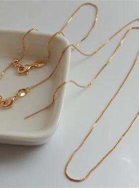 日本MUMI可穿小孔 极细针式18k金万能调节炼1.0细素炼项炼可串珠D