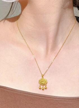 日本MUMI24K包金福袋平安锁项炼气质时尚女士锁骨炼2025新款长命