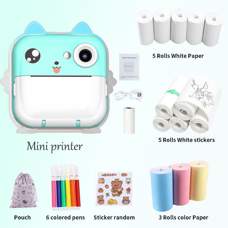 新品拍立得儿童数码相机可爱卡通迷你小孩玩具高清打印照相机礼物