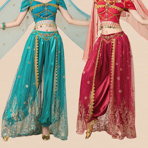 肚皮舞裤子茉莉公主印度舞演出服异域表演出服装成人舞台短袖长袖