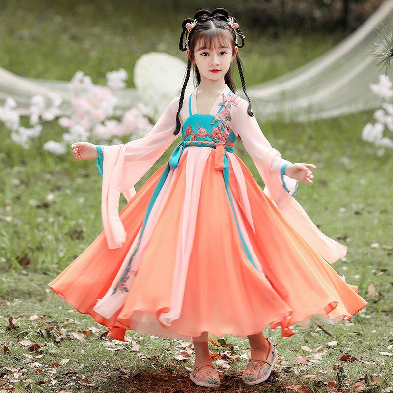 六一汉服女童2023新款演出服春秋冬季儿童古装超仙中国风改良唐装