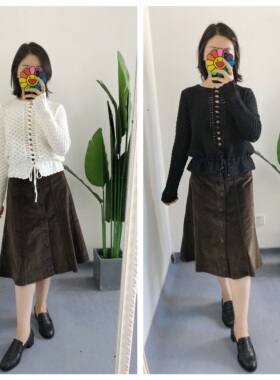 折 仅黑色 买手店sez@ne Martie 有机棉镂空钩花针织开衫短款上衣