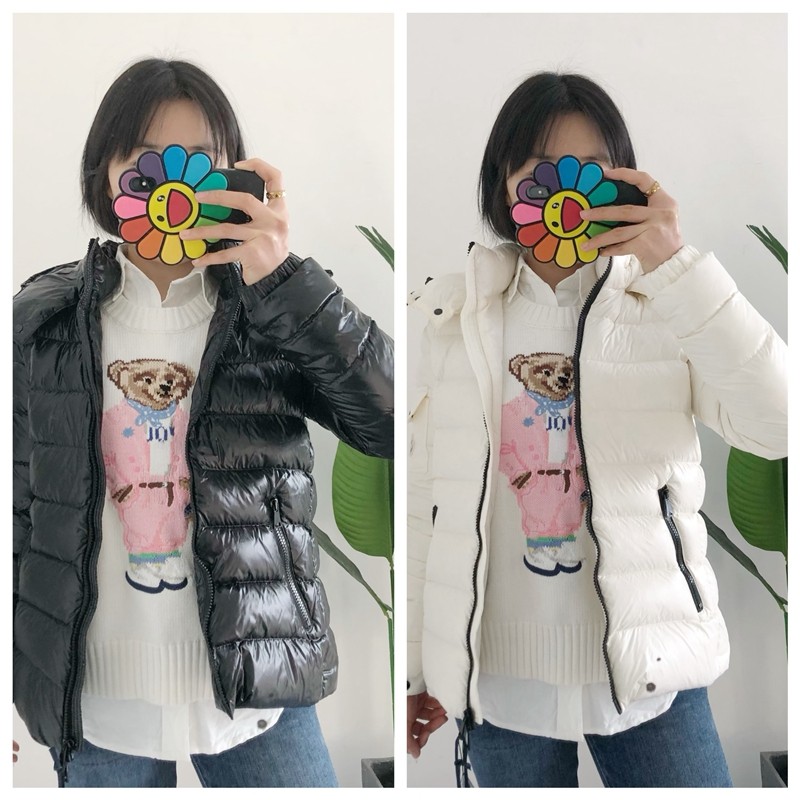 买手店 bady简约经典女士收腰鹅绒保暖短款连帽羽绒服黑色外套