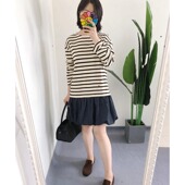 买手店sea Y标 少量在库 早秋条纹蓬蓬裙连衣裙