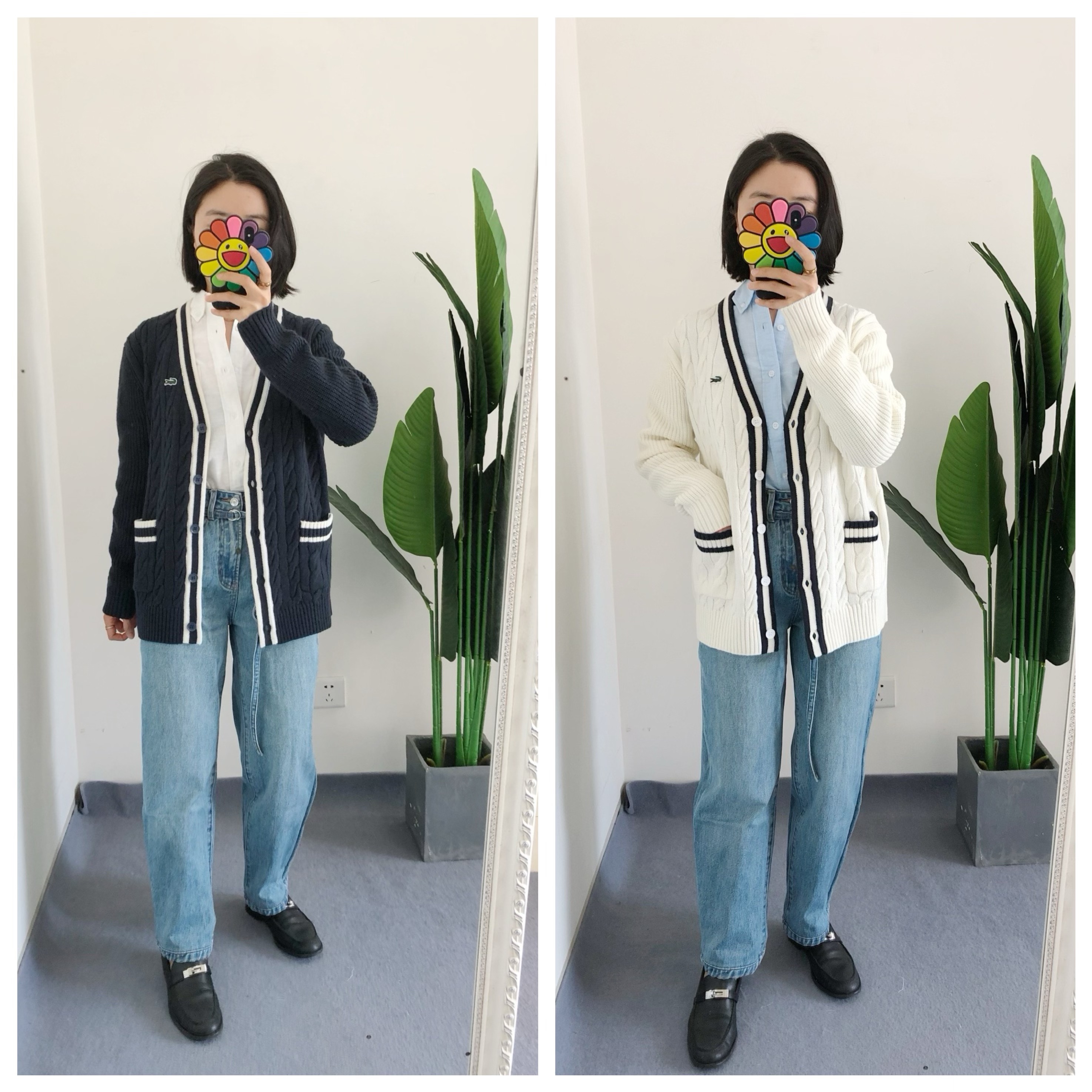 折扣 Fstyle买手店 法国女士V领羊毛绞花针织开衫毛衣外套