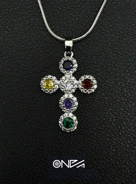 彩色斯里兰卡蓝宝石项链S925银