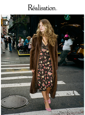 RealisationPar 连衣裙碎花真丝斜裁中长裙 The Fleur