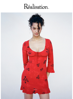 RealisationPar 连衣裙甜美性感圆领真丝迷你裙24年新 The Sofia