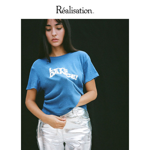 RealisationPar复古正肩短款T恤