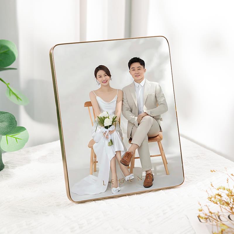 86M0定 制情侣婚纱照相框摆台全家福洗照片加打印带相片结婚照打