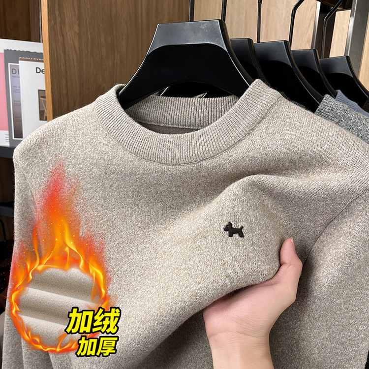 圆领刺绣/绣花冬季青春活力风套头针织衫/毛衣