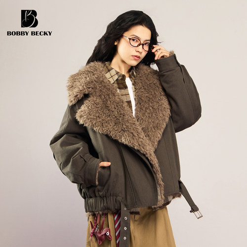 Bobbybecky美式复古小卷毛可拆卸内胆派克服