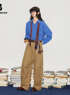 Bobbybecky复古三开身立裁两穿质感高克重进口匹马棉衬衣