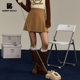 希林娜依·高同款 BOBBYBECKY精纺羊毛马面百褶短裙高腰休闲学院风