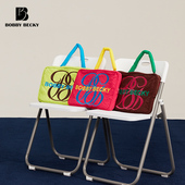 BOBBYBECKY多巴胺色系收纳电脑包手提包撞色包包通勤包可爱糖果色