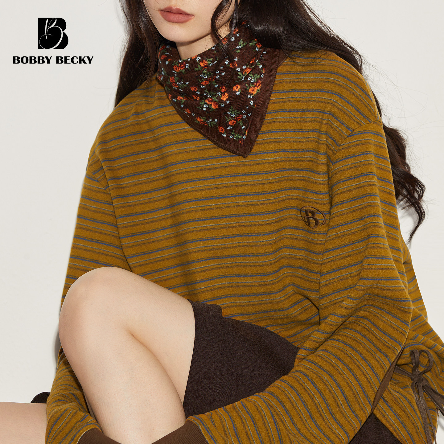 Bobbybecky复古条纹撞色石墨烯保暖复古条纹卫衣,女装/女士精品,毛针织衫,淘宝优惠券,粉丝福利购,淘宝优惠卷