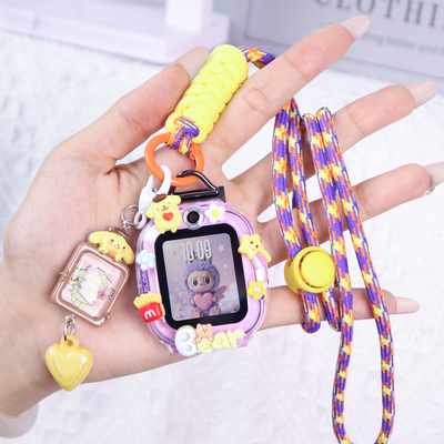 适用小天才儿童电话手表z11/z10挂绳卡通公仔挂件z6pro挂脖套q2a/d3/z9/z8/z7脖子吊坠DIY保护壳吊坠q1r配件