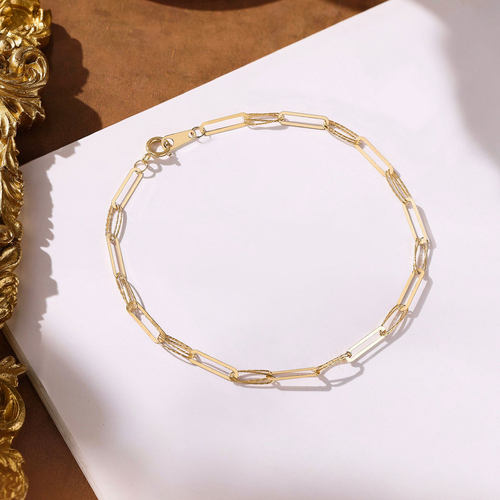 美梓18K金几何链条手链17cm