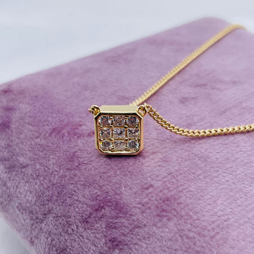 美梓珠宝18K金人工培育钻石项链