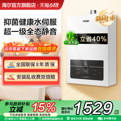 海尔燃气热水器家用天然气增压变频水伺服一级节能官方旗舰店FH6