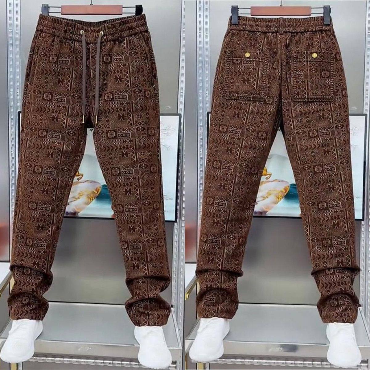 欧货复古轻奢印花百搭直筒休闲裤男士高级感撞色小众舒适运动长裤,男装,休闲裤,淘宝优惠券,粉丝福利购,淘宝优惠卷