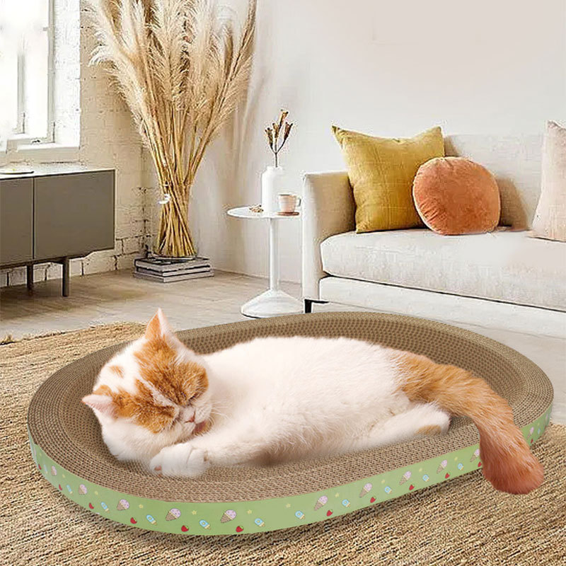 椭圆猫抓板窝一体耐磨耐抓不掉屑瓦楞纸猫爪板盆玩具猫咪用品大全