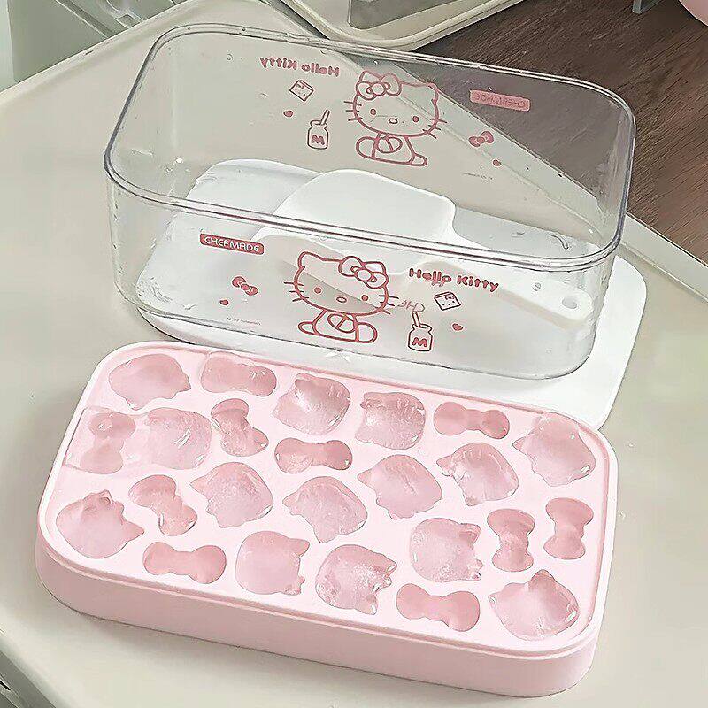 HelloKitty凯蒂猫冰格制冰盒模具注水硅胶食品级家用自制冰块夏天