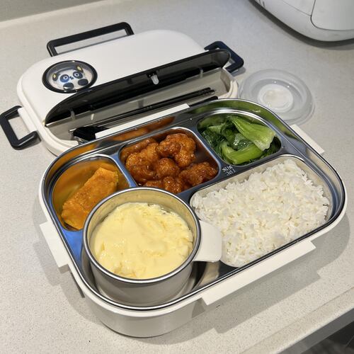 熊猫保温饭盒可加热大容量分格食品级不锈钢餐盒上班族学生便当盒