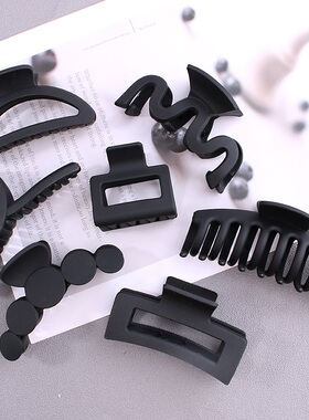 发夹女后脑勺黑色简约气质高马尾神器固定抓夹发卡子鲨鱼夹头饰品