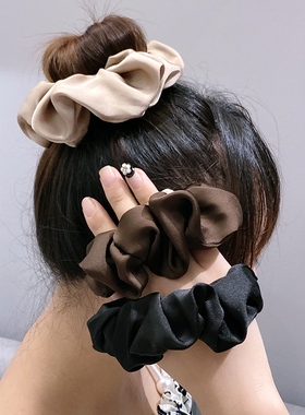气质简约法式缎面小肠圈发圈女百搭高级扎头发绳高马尾皮筋韩国