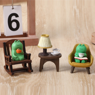 饰好物日系解压小 青蛙治愈系摆件办公室电脑工位书桌面装